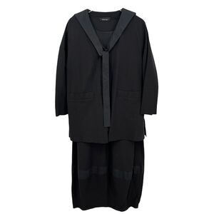 Heidi Ost Size Small / Medium Black Textured Dress & Jacket Set Designer Art